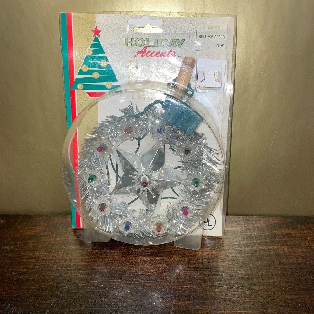 Holiday Accents Christmas Multi Color 11 Flashing Light Tree Star‎ Topper tinsel